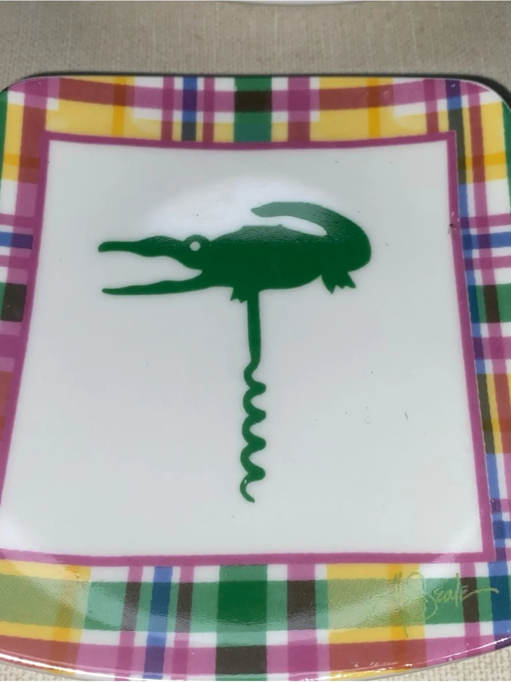 Thirstystone Ceramic Vineyard VTG Whales‎ & Alligator Coasters Set of 4